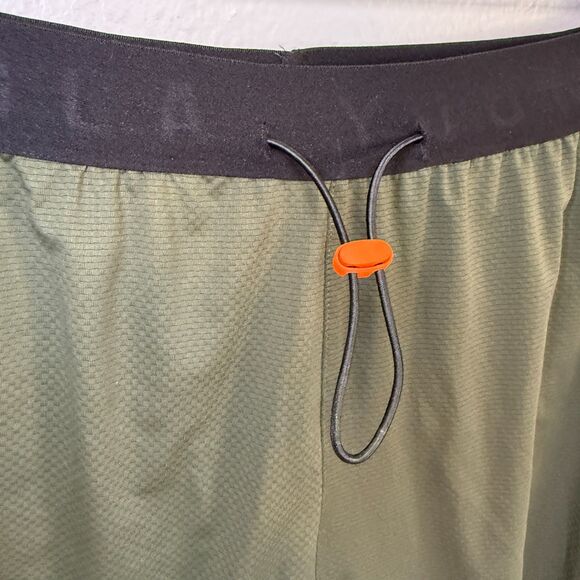 YoungLA 2-in-1 Shorts with Leggings Gym Running Training Pants Olive Black Small - Picture 2 of 7